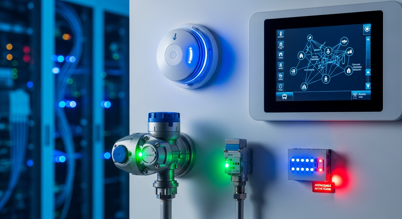 Датчики и панель управления в торговом зале — СП пожарные системы