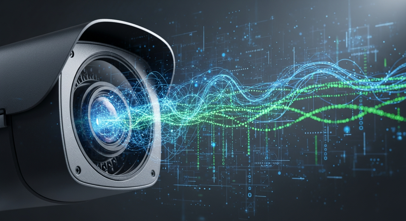 Периметр склада ночью — уличная IP камера видеонаблюдения